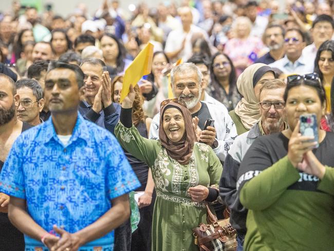 SYDNEY, AUSTRALIA. NewsWire Photos. FEBRUARY 21, 2025. Federal Minister Tony Burke at the citizenship ceremony at Sydney Olympic Park. Picture: NewsWire / Jeremy Piper