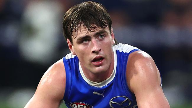 MELBOURNE, AUSTRALIA - JUNE 22:  George Wardlaw of the Kangaroos  look dejected after losing the round 15 AFL match between Melbourne Demons and North Melbourne Kangaroos at Melbourne Cricket Ground, on June 22, 2024, in Melbourne, Australia. (Photo by Quinn Rooney/Getty Images)