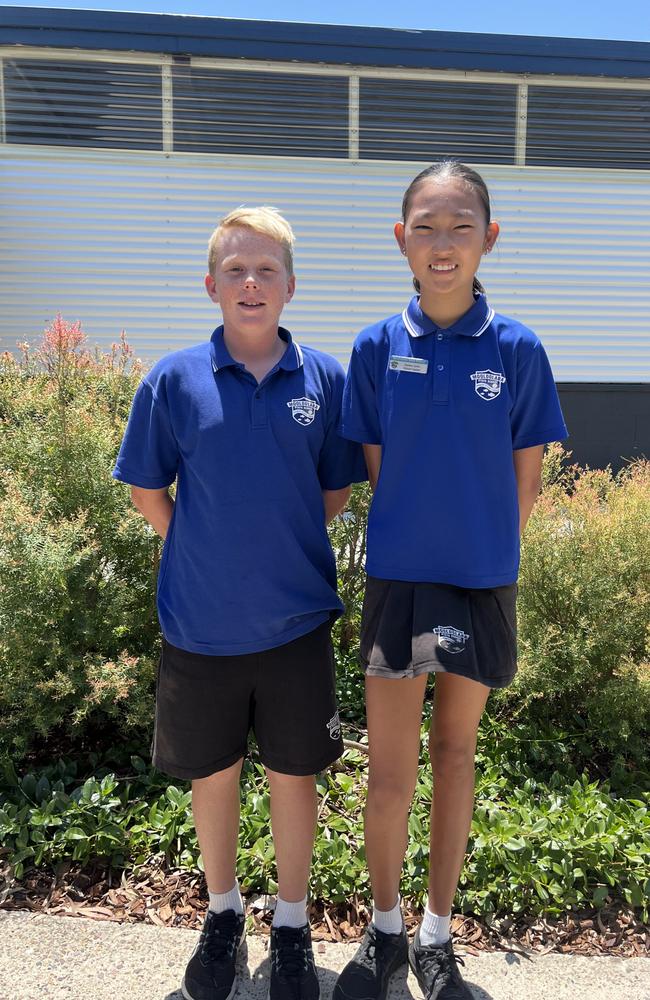 Mooloolaba State School Captains Patrick Purcell and Swan Son.