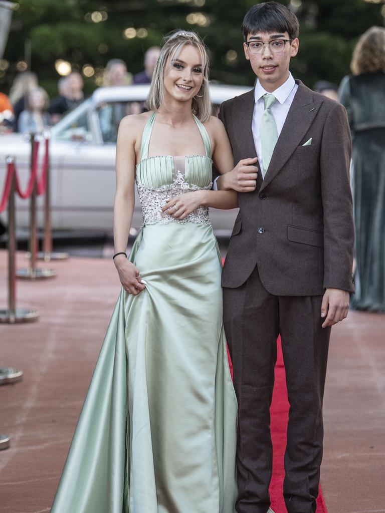 Jacinta Mauch and Byron Tupas. Toowoomba State High School formal at Picnic Point. Friday, September 9, 2022. Picture: Nev Madsen.