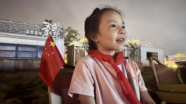 A girl at the weekly fireworks show at the Sky Theatre. Picture: Will Glasgow