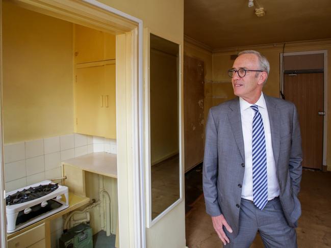 Agent Tony Dowling inside the recently sold studio at Rushcutters Bay. Picture: Liam Driver