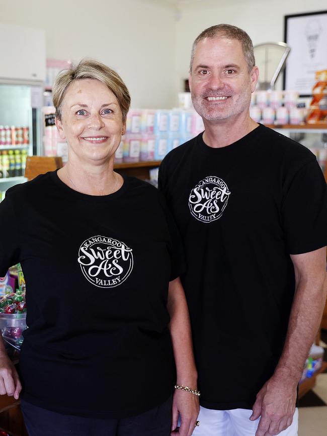 Sweet As lolly shop owners Melissa and Lincoln Powley said business had “fallen off a cliff”. Picture: Tim Hunter