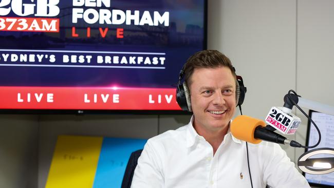 Ben Fordham in the 2GB studio in June. Picture: Gaye Gerard