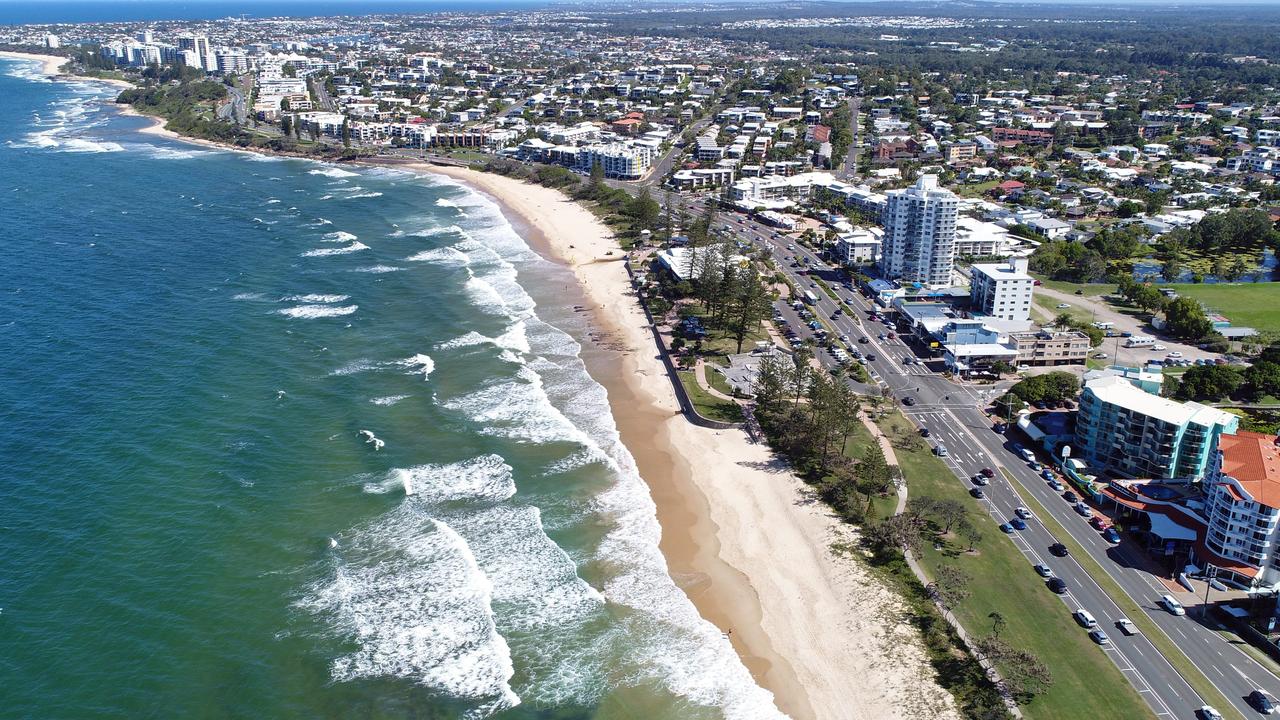DRONE: Aerial photo of Alexandra Beach, Sunshine Coast.