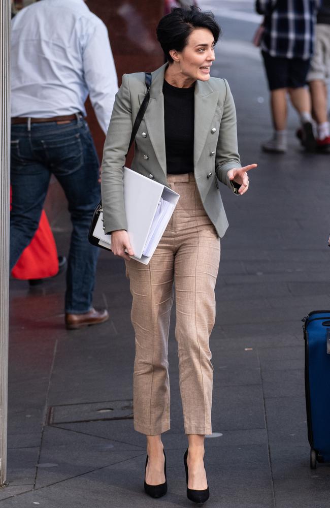 Sarah Budge outside Downing Centre Court on Thursday. Picture: AAP