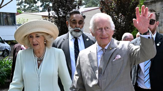 King Charles III and Queen Camilla depart following a service at St. Thomas's Anglican Church on October 20, 2024 in Sydney. Picture: Dean Lewins – Pool/Getty Images