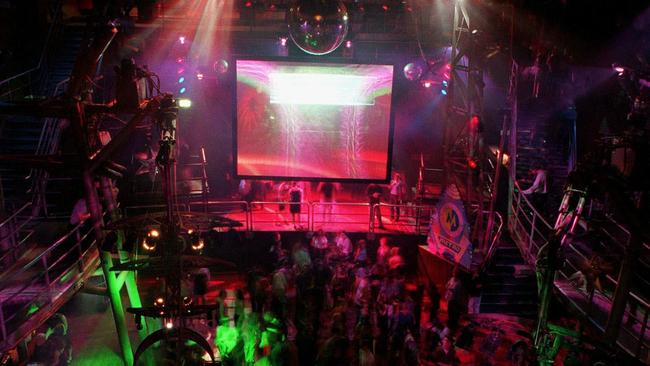 Inside Melbourne’s Metro nightclub, which opened in 1986. Picture: HWT Library.