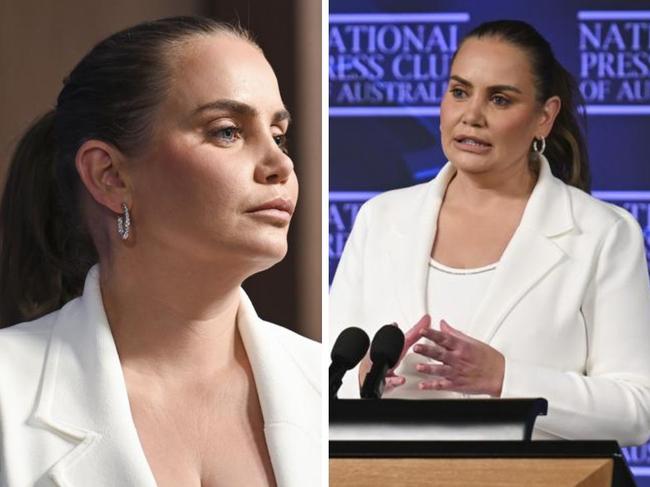 Jelena Dokic speaks at the National Press Club.