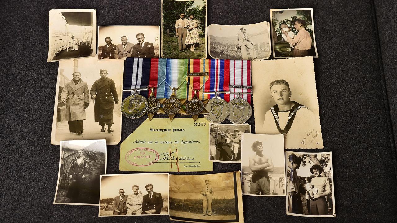 Judith Bronwyn Murphy's father's World War II medals and memorabilia. Picture: Shae Beplate.