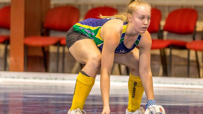 Imogen Turner has been selected for the 2019/20 Queensland Hockey Under 18 indoor team. Picture: Andrew Blanchard.