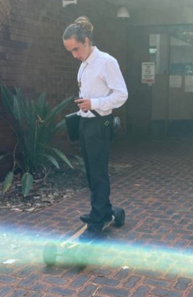 Darryl Naude, 26, in front of Noosa Courthouse.