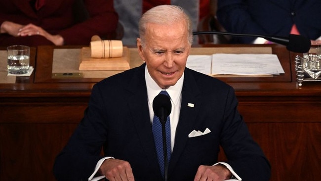 US President Joe Biden’s State of the Union address showed he’s betting big that the economy is already turning around. Picture: AFP/Getty Images/WSJ