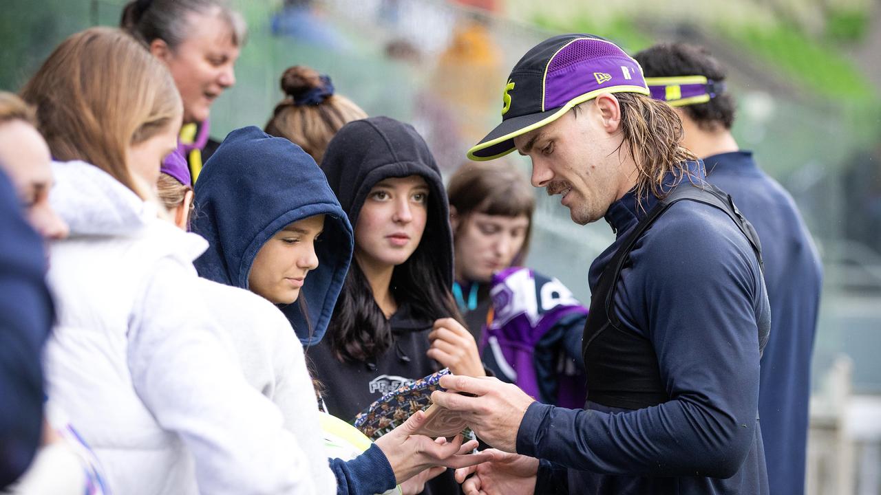 Ryan Papenhuyzen meets fans at open training at AAMI Park. Picture: Mark Stewart