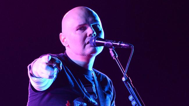 FILE DECEMBER 22: It was reported December 22, 2015 that musician Billy Corgan, 48, and Chloe Mendel, 22, the daughter of designers Gilles Mendel and Jenny Mui, welcomed a son, Augustus Juppiter Corgan, November 16. NEW YORK, NY - DECEMBER 10: Musician Billy Corgan of The Smashing Pumpkins performs at Barclays Center of Brooklyn on December 10, 2012 in New York City. (Photo by Jason Kempin/Getty Images)