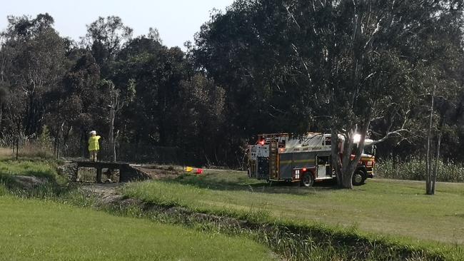 A fire crew at Helensvale this morning. Picture: Supplied