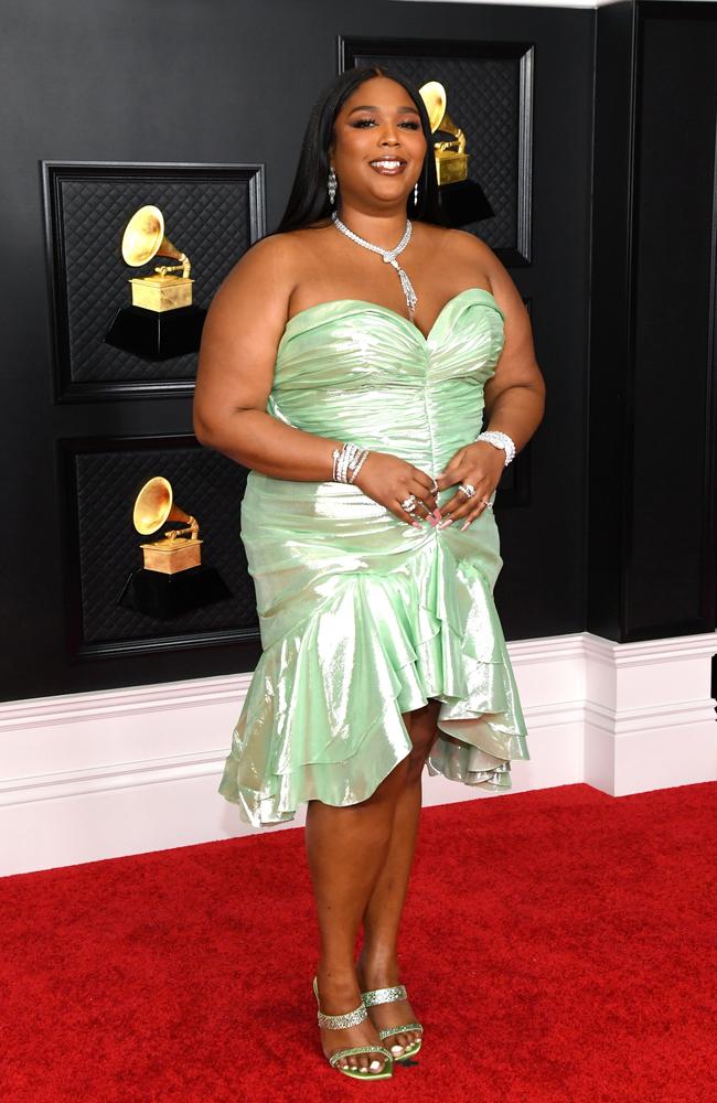 Glammed up on the red carpet at this year’s Grammys. Picture: Kevin Mazur/Getty