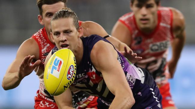 Fremantle star Nat Fyfe in action. Picture: Getty Images