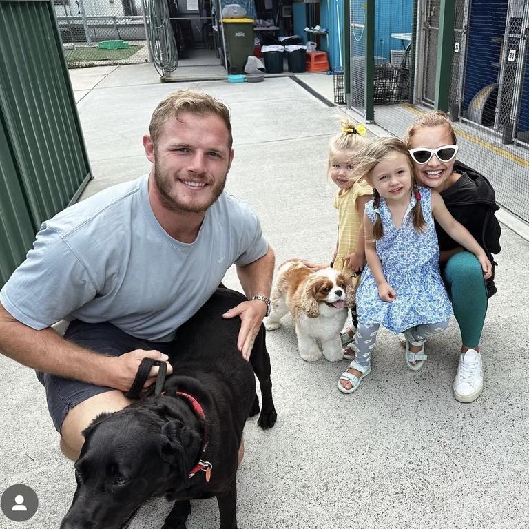 Tom Burgess and his new dog Deja.