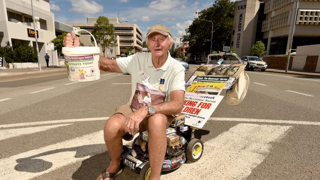 Claude Harvey the Gold Coast Mower Man. Picture: Evan Morgan