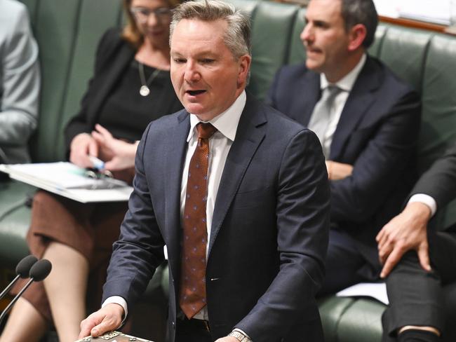 Minister for Climate Change and Energy, Chris Bowen during Question Time at Parliament House in Canberra. Picture: NewsWire / Martin Ollman