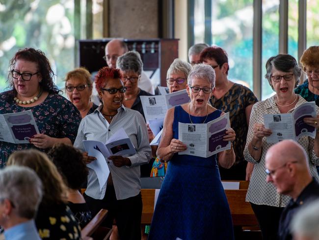 The Darwin Chorale sang music. Photograph: Che Chorley