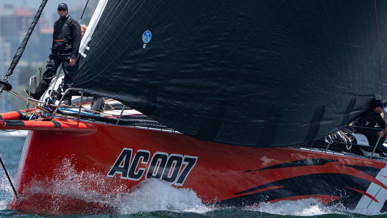 Andoo Comanche is locked in a thrilling battle as the Sydney to Hobart finish line looms. Picture: Getty Images