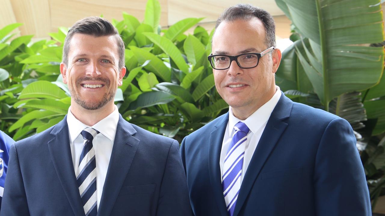 Bulldogs CEO Aaron Warburton and club chairman John Khoury.