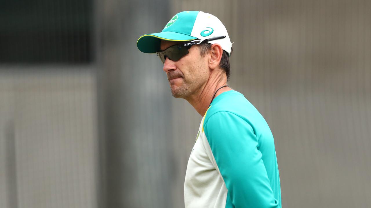 Langer watches on during a net session last summer. Picture: Kelly Defina/Getty Images