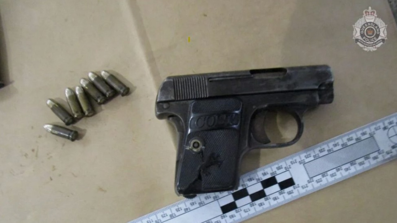 A .25 calibre Colt handgun seized by police when they arrested a man, 34, on a drug trafficking charge.