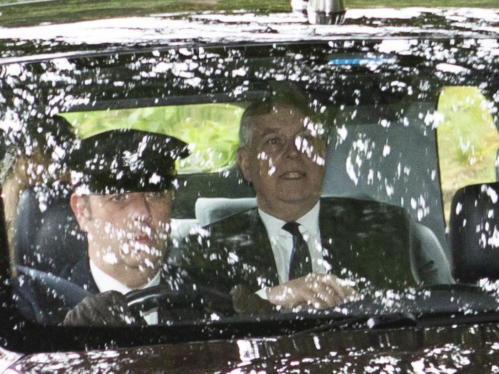 Britain's Prince Andrew, the Duke of York, leaves Crathie Kirk. Picture: Jane Barlow/PA