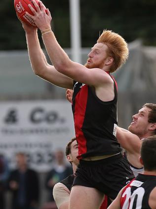 Aaron Francis marks in a VFL game. Picture: Wayne Ludbey