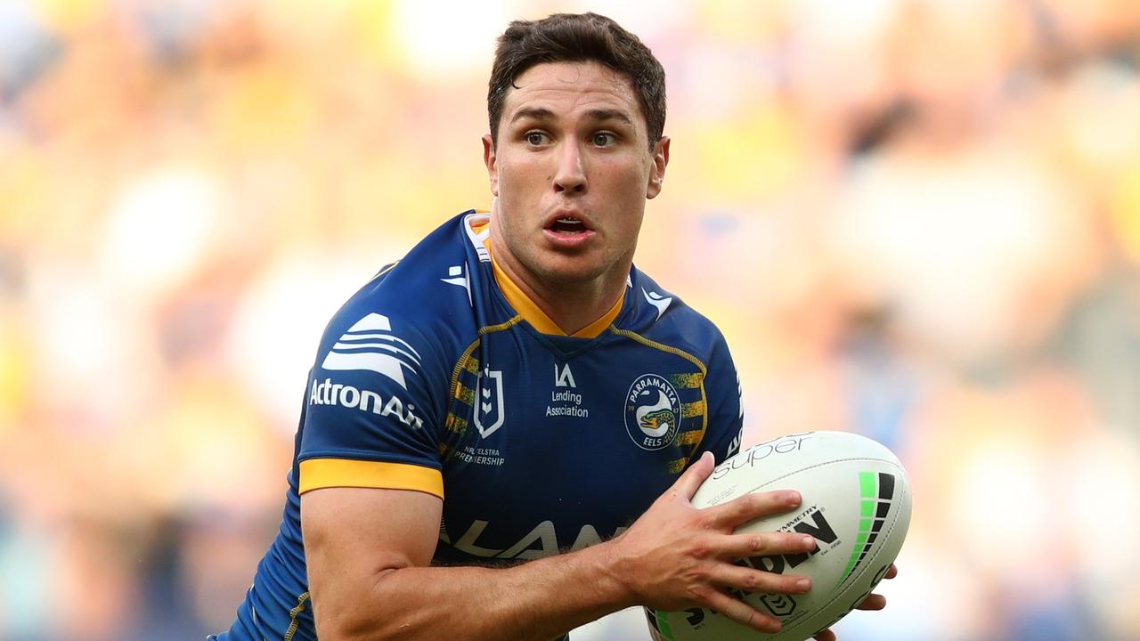 SYDNEY, AUSTRALIA - MARCH 13: Mitchell Moses of the Eels in action during the round one NRL match between the Parramatta Eels and the Gold Coast Titans at CommBank Stadium, on March 13, 2022, in Sydney, Australia. (Photo by Mark Metcalfe/Getty Images)