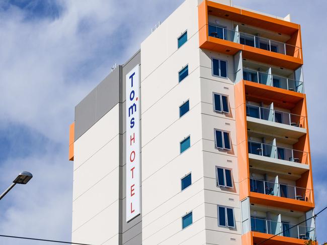 ADELAIDE, AUSTRALIA - NewsWire Photos APRIL 27, 2021: Tom's Court Hotel in Adelaide is now a Covid positive site. Picture: NCA NewsWire / Brenton Edwards