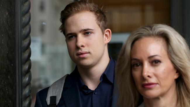 Kyle Daniels leaves Downing Centre Court with his mother Janine. Picture: NCA NewsWire / Dylan Coker