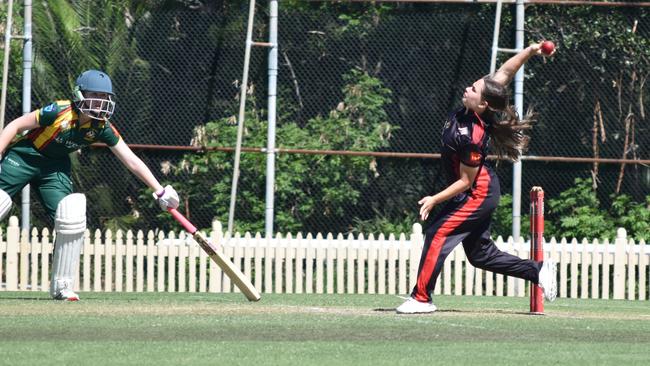 North Sydney’s Lana Sredojevic took 7/22 in R12, the best return of the Brewer Shield season. Picture: Mark Williams