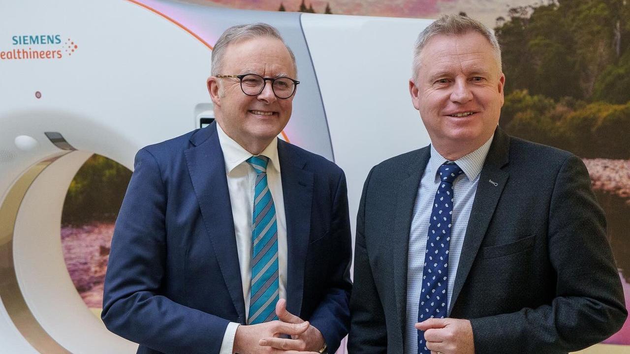 Prime Minister Anthony Albanese with Tasmanian Premier Jeremy Rockliff at Launceston General Hospital. Picture: Prime Ministers Office