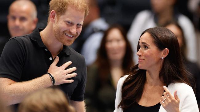 Meghan, Duchess of Sussex and Britain's Prince Harry, Duke of Sussex, attend a children's event at the 2023 Invictus Games in Dusseldorf, western Germany on September 13, 2023. . (Photo by Odd ANDERSEN / AFP)