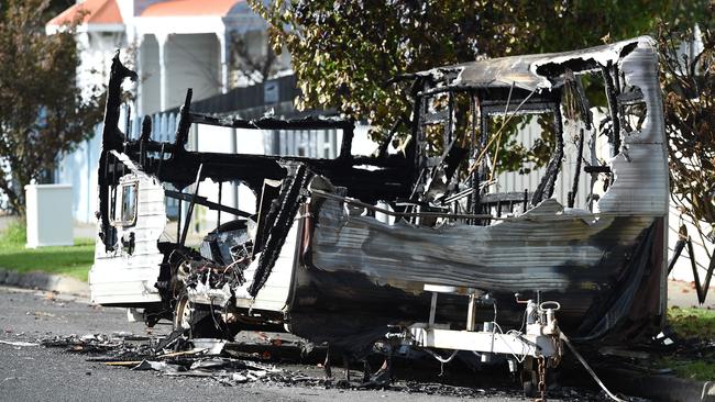 Caravan fire Balliang St, South Geelong.