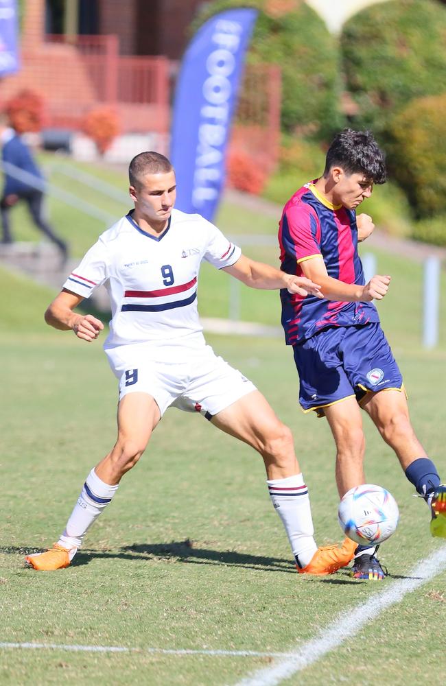 GPS First XI football between Brisbane State High and the Southport School. Saturday May 6, 2023. Picture: George Galanos.