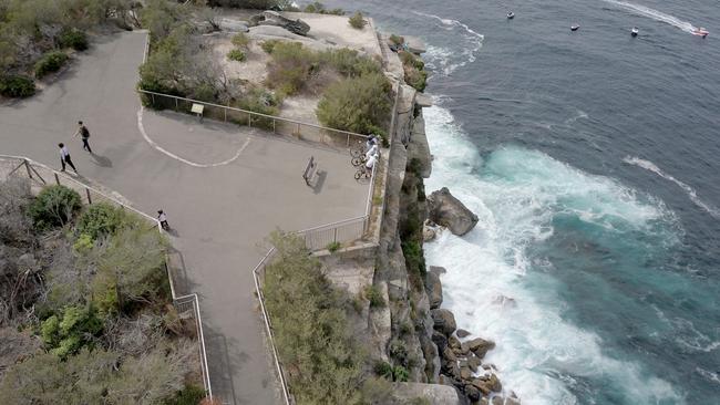 The current lookout at the south-eastern tip of North Head. Picture: Manly Daily