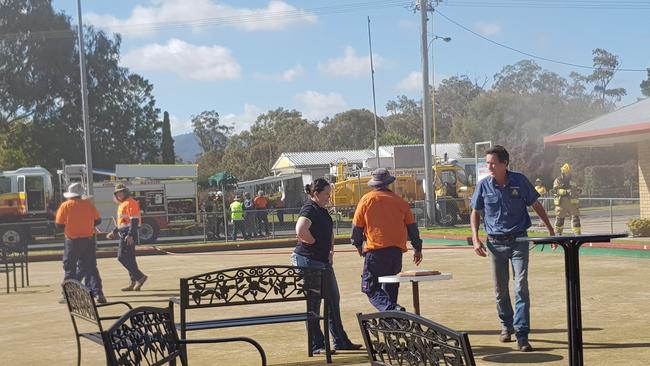 Scenes from the emergency efforts at the Tannymorel Bowls Club on Thursday, May 28, 2021.