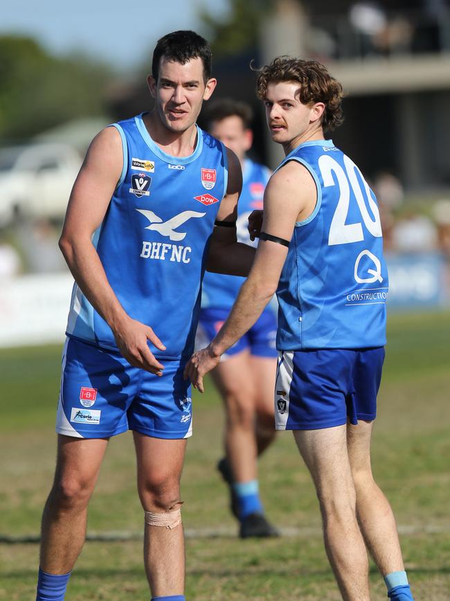 Brock Close and Oliver Wiltshire were the Seagulls’ best in the opening half. Picture: Alan Barber