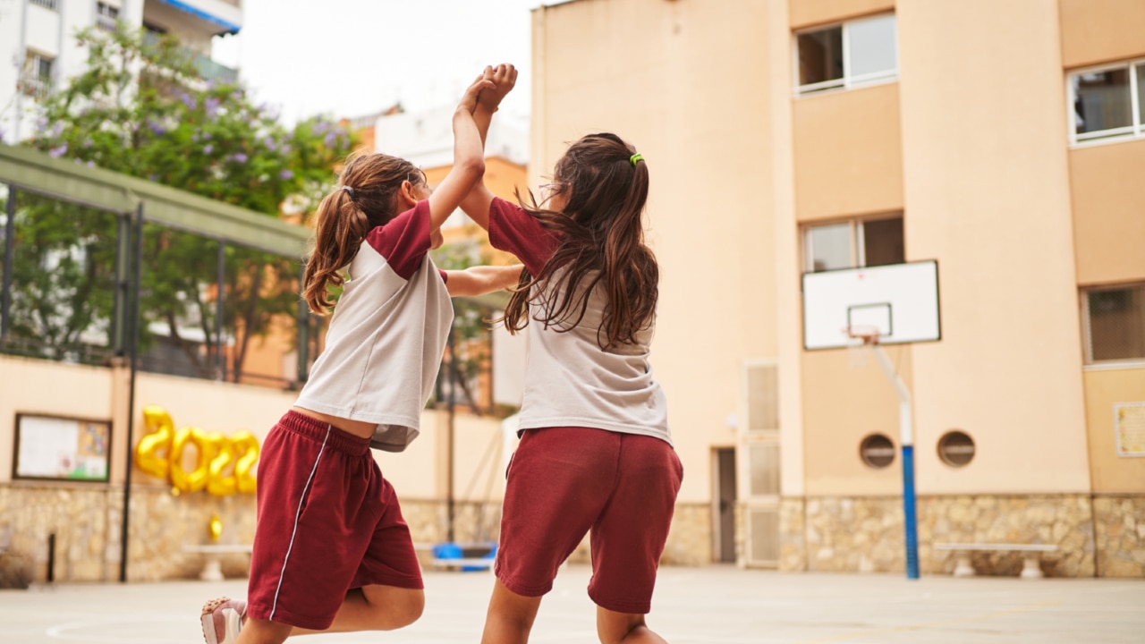 Queensland students enjoy lunchtime sports after phone ban begins