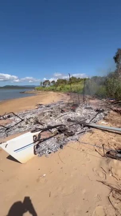 Zilzie boat fire on February 16