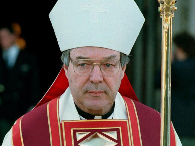 Ron Casey's funeral, St Patrick's Cathedral. Archbishop George Pell.