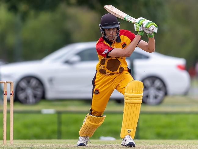 Luke Destito batting for the St Kilda fourths.