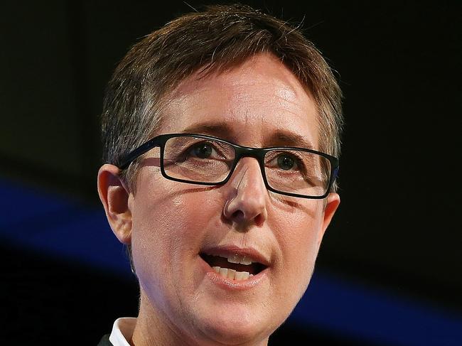 ACTU Secretary Sally McManus addressing the National Press Club in Canberra. Picture Kym Smith