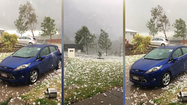 Car smashed by hail during Queensland super storm