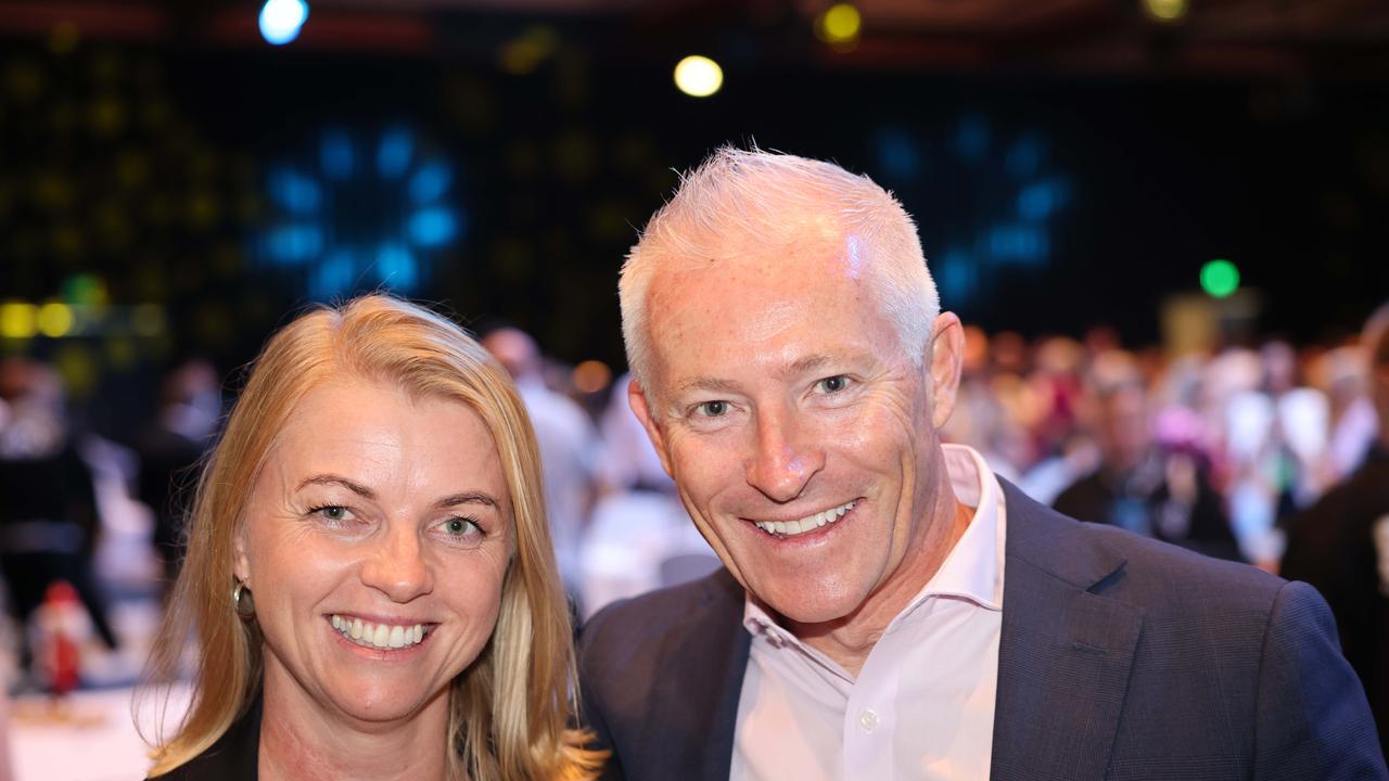 Jennine Tax and John Warn at the 2023 Christmas Appeal - Gold Coast Leaders Business Breakfast at The Star Gold Coast. Picture, Portia Large.